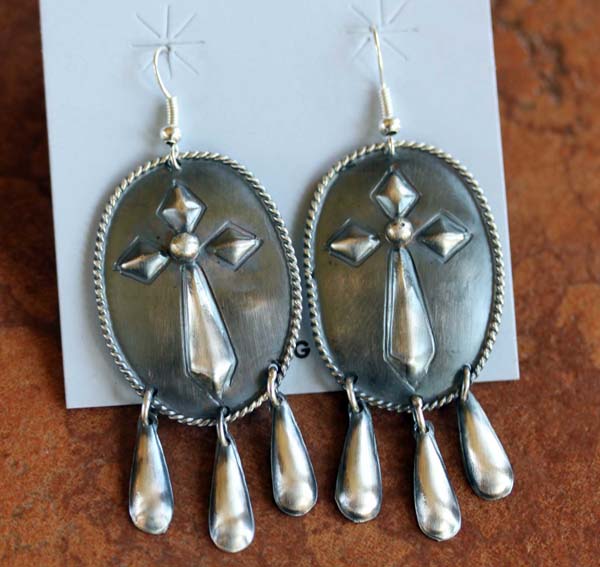 Navajo Sterling Silver Earrings by T Yazzie