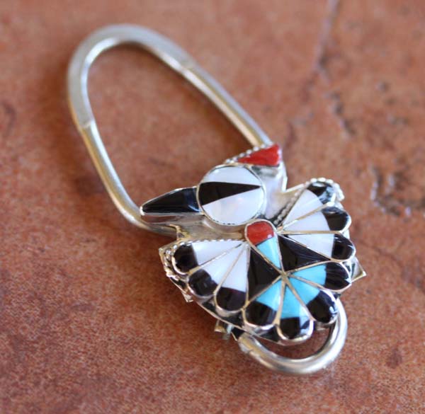 Zuni Silver Multi_Stone Key Chain