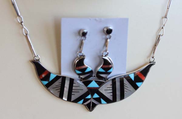 Zuni Multi_Stone Necklace and Earrings