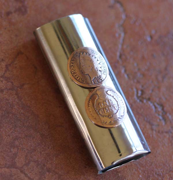 Navajo Nickel Penny Coin Lighter Case