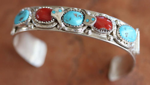 Zuni Native American Indian Stone Bracelet by Effie C.