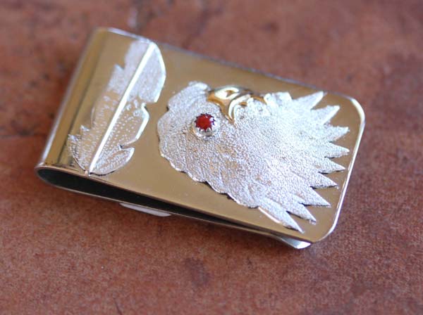 Navajo Silver Eagle Money Clip by Betty Thomas