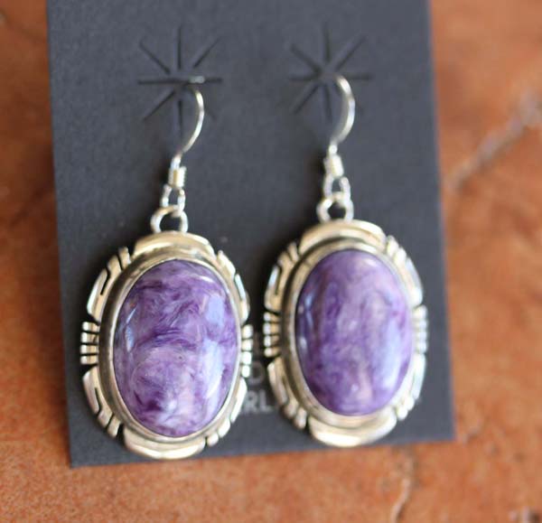 Navajo Silver Charoite Earrings