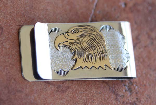 Native American Silver Gold Money Clip by V Reader