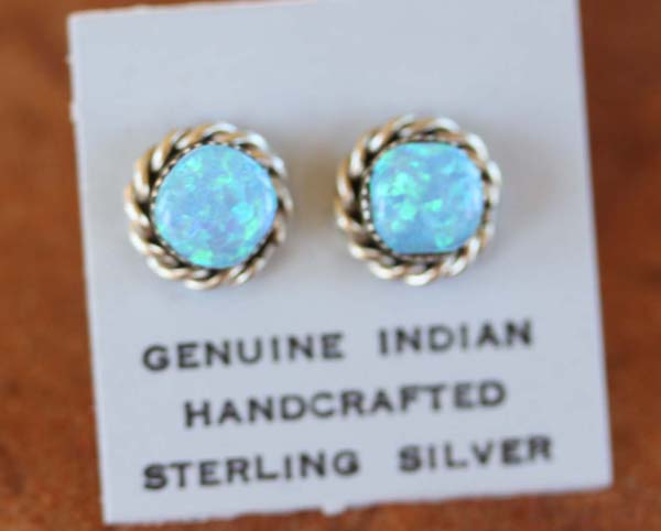 Navajo Created Opal Earrings