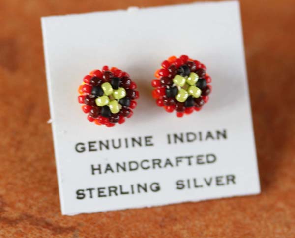 Navajo Silver Beaded Earrings