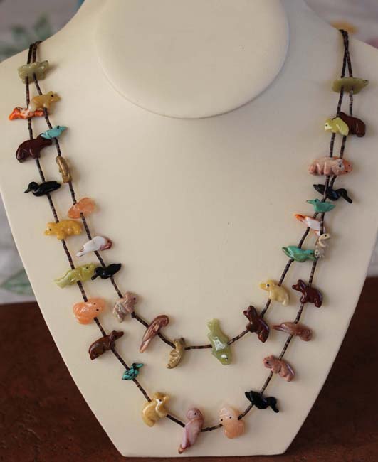 Navajo Fetish Beaded 2 Strand Necklace