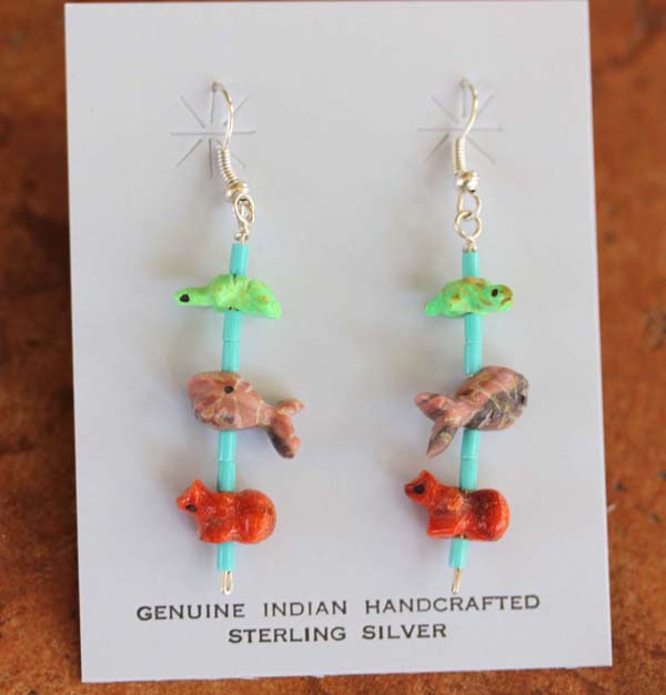 Zuni Native American Fetish Earrings