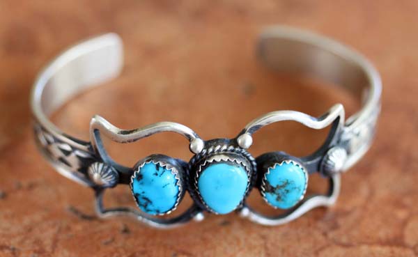 Navajo Silver Turquoise Bracelet