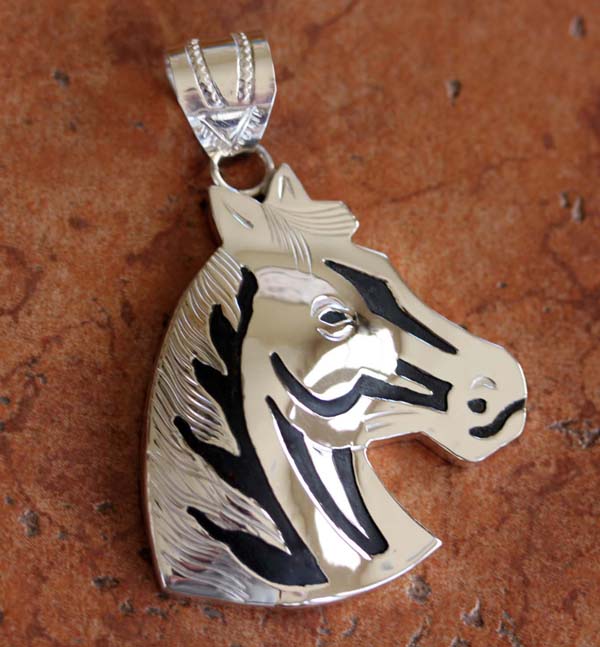 Navajo Silver Horse Pendant