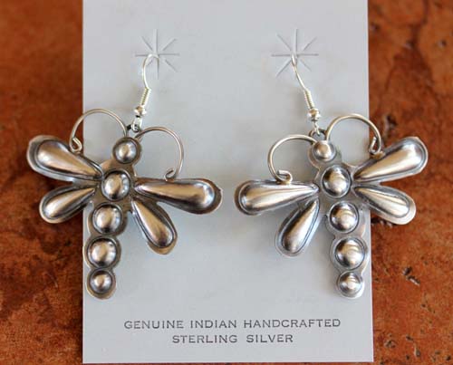 Navajo Sterling Silver Dragonfly Earrings