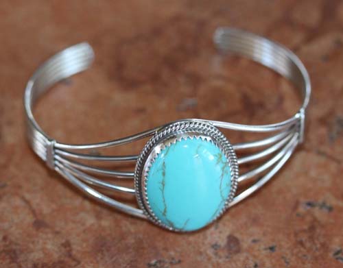 Navajo Silver Turquoise Bracelet