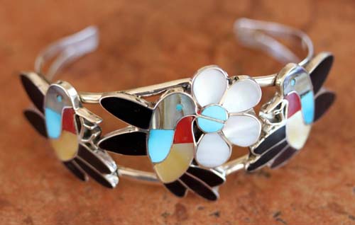 Zuni Multi_Stone Hummingbird Bracelet