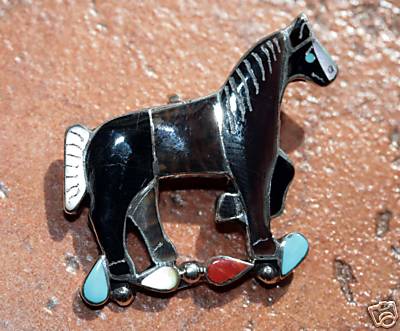 Zuni Silver Horse Pin/Pendant by Carmen Leekity