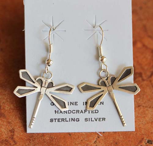 Navajo Sterling Silver Dragonfly Earrings