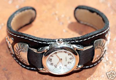 Navajo Leather Women's Watch Bracelet